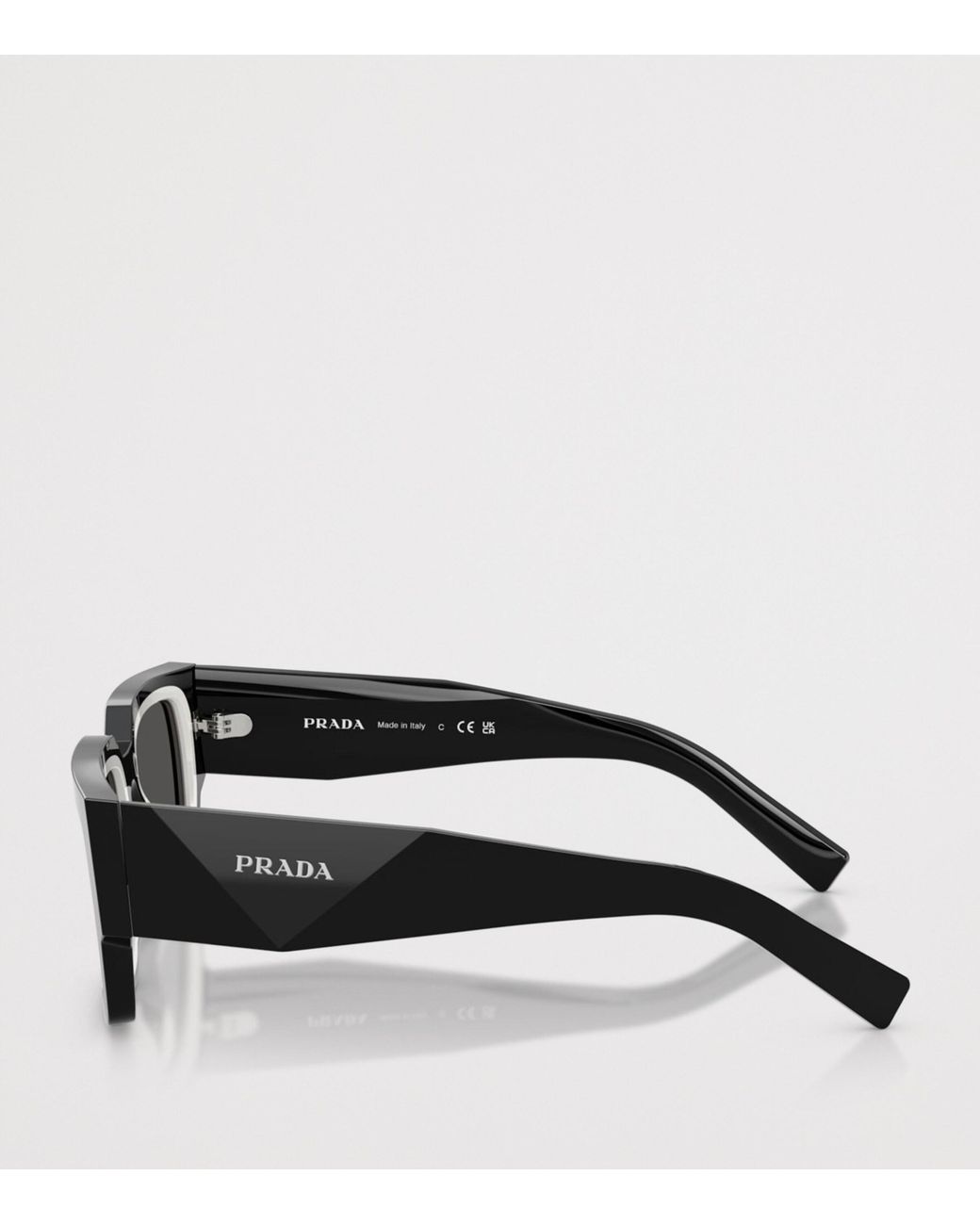 Prada Black Acetate Rectangular Sunglasses for men