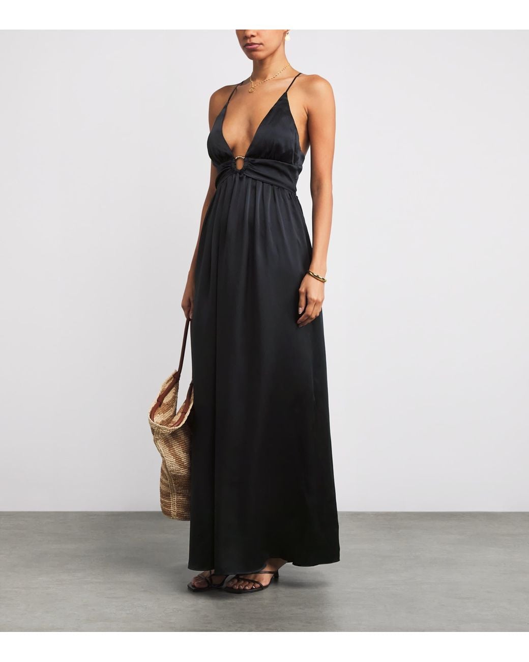 lace floral ruffle hem split maxi dress Petal and Pup Women's Rori Ruffle Maxi Dress
