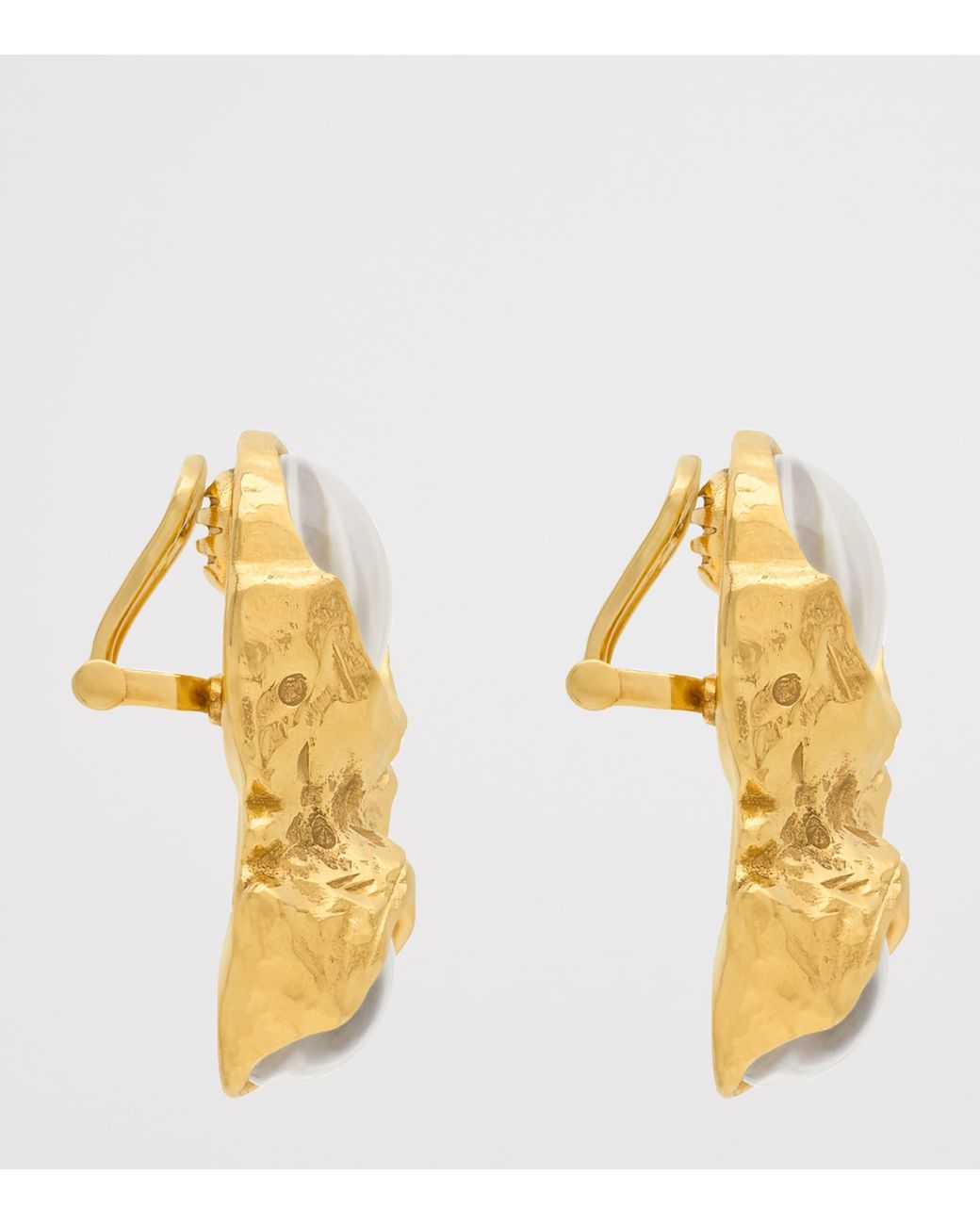 Saint Laurent Metallic Resin-Detail Clip-On Earrings