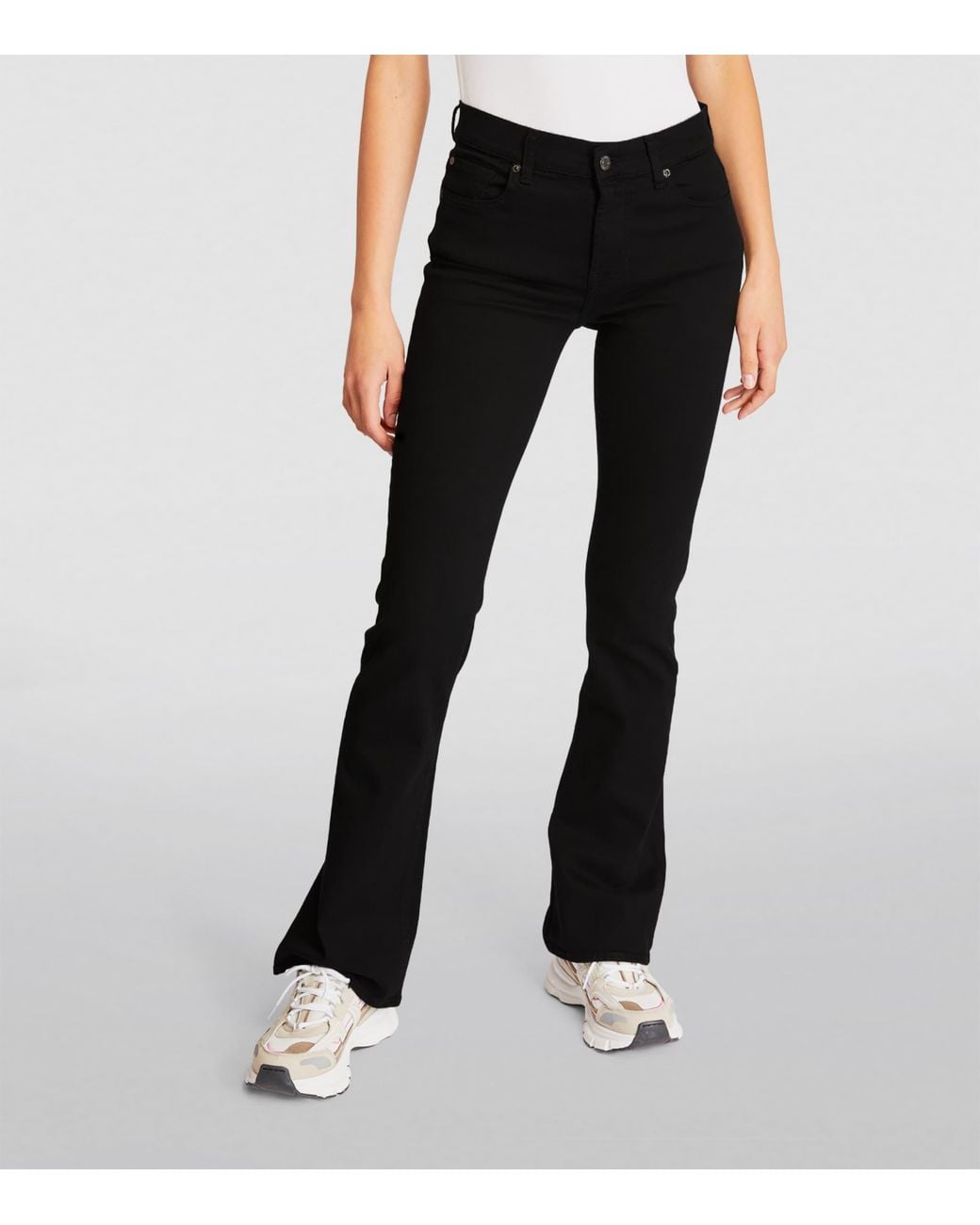 7 For All Mankind Black Bair Bootcut Jeans