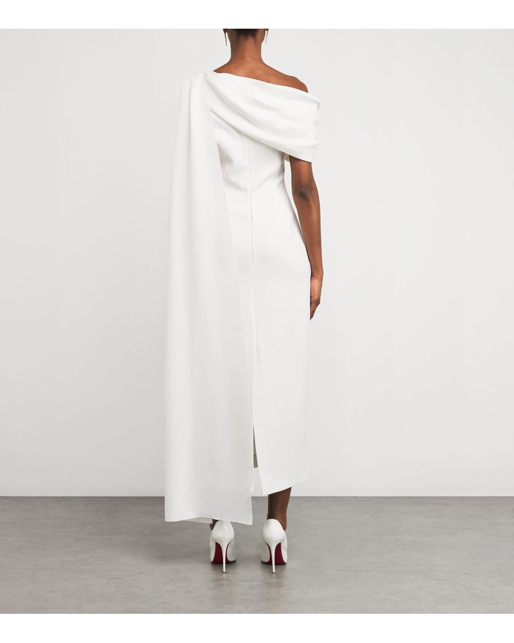 Roksanda White Crepe Draped Maite Maxi Dress