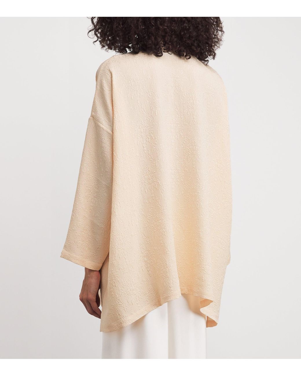Eskandar Natural Silk Stand-Collar Shirt