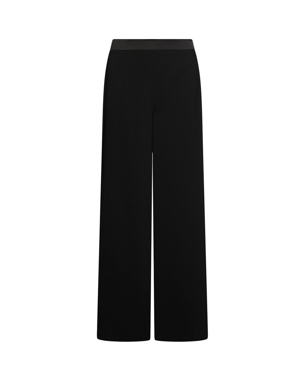 Marella Black Envers Satin Wide-Leg Trousers