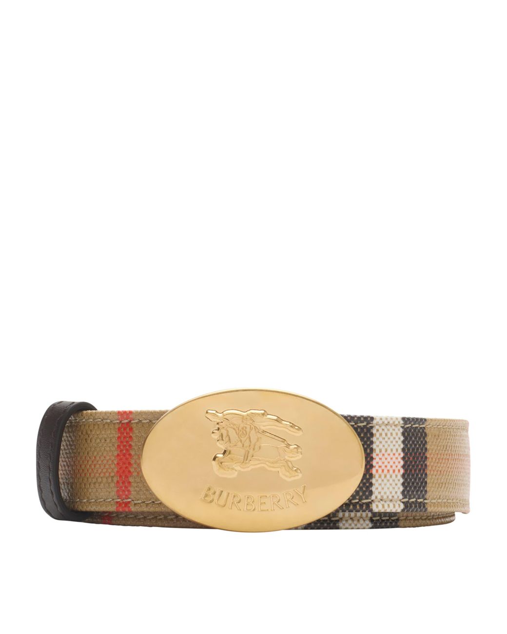 Burberry Natural Leather Ekd Stamp Reversible Belt