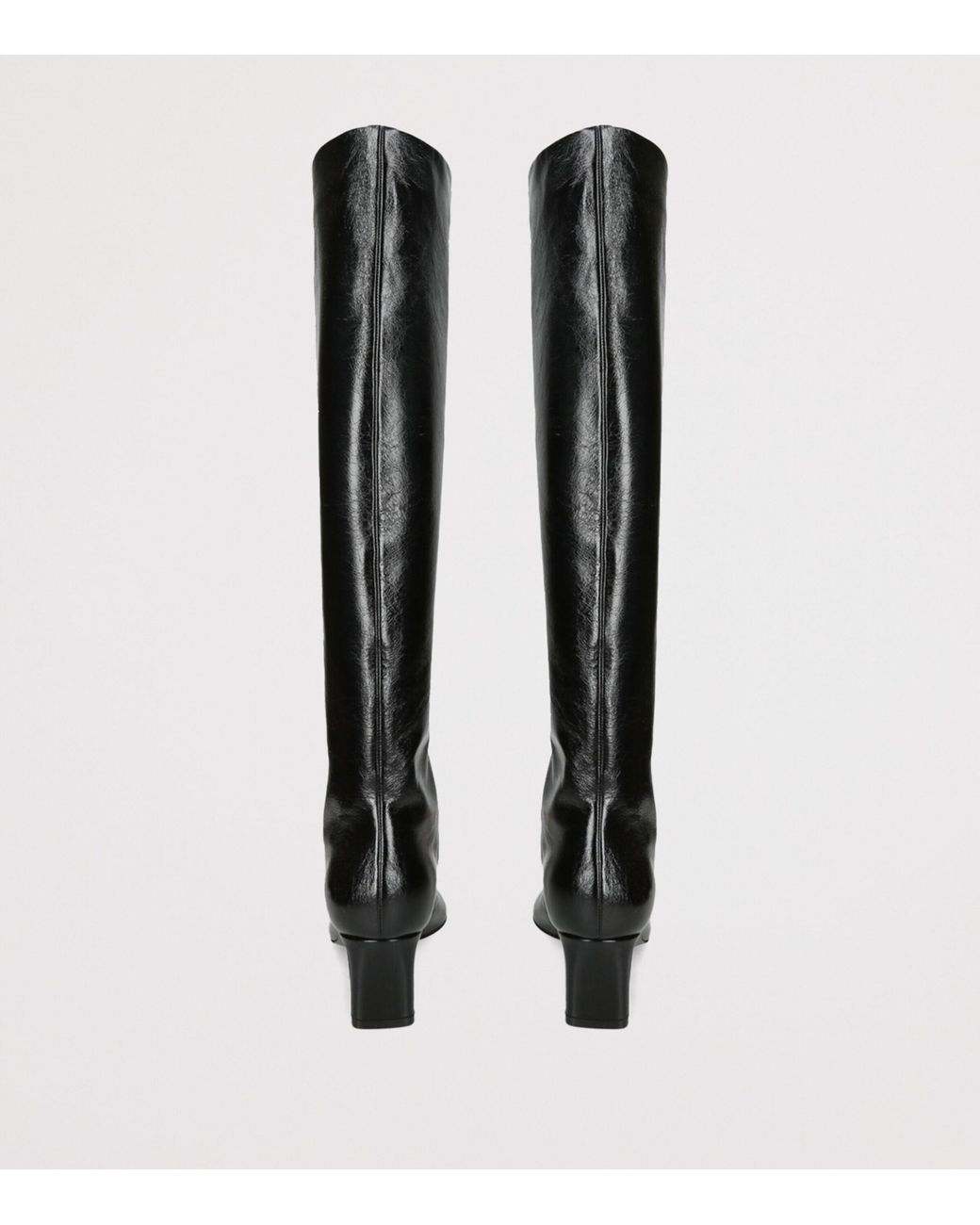 Khaite Black Leather Ona Knee-High Boots 55