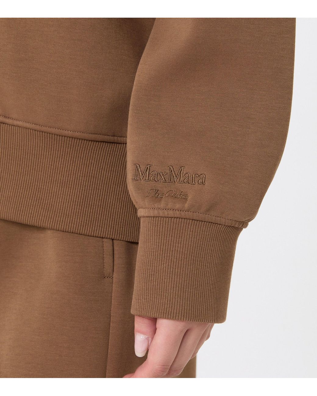 Max Mara Brown Cotton-Blend Zip-Up Sweatshirt