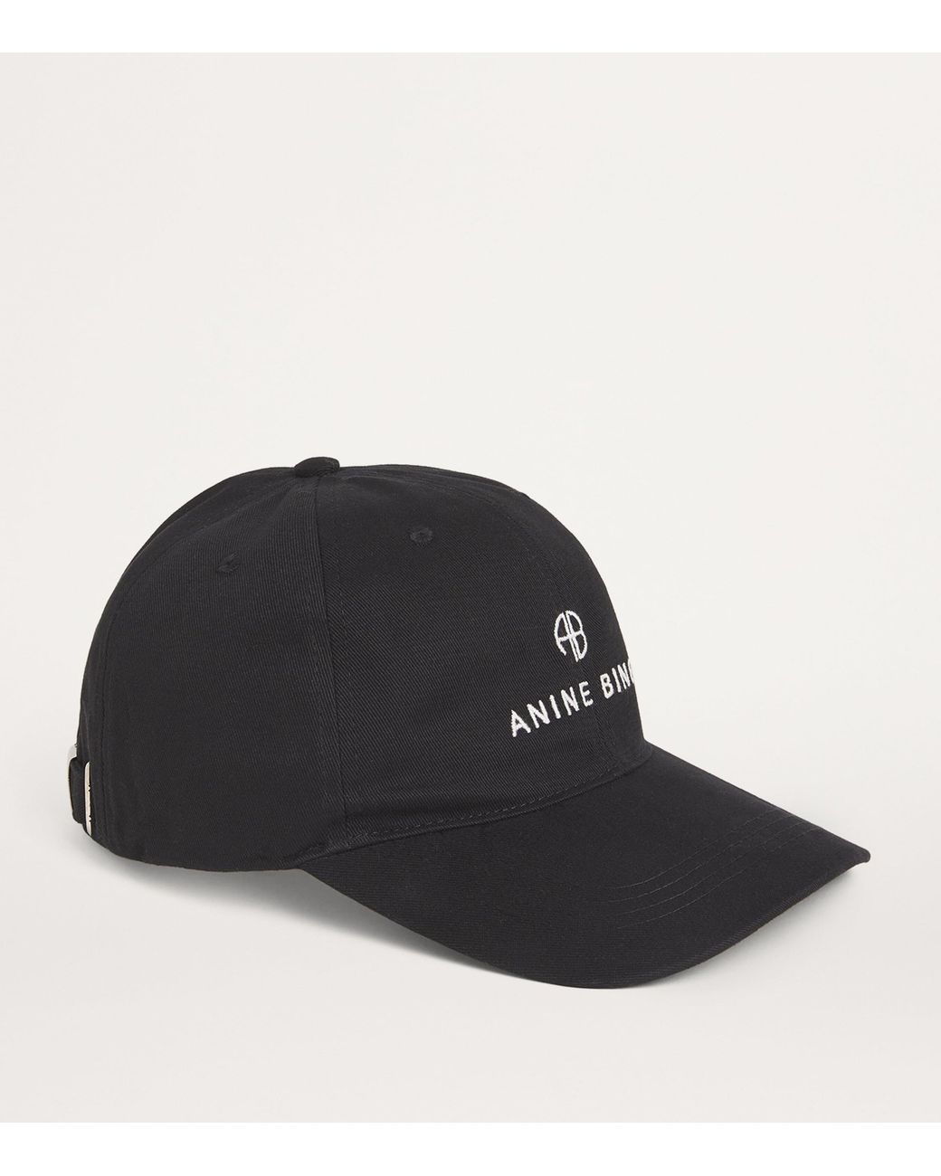 Anine Bing Black Embroidered Jeremy Baseball Cap