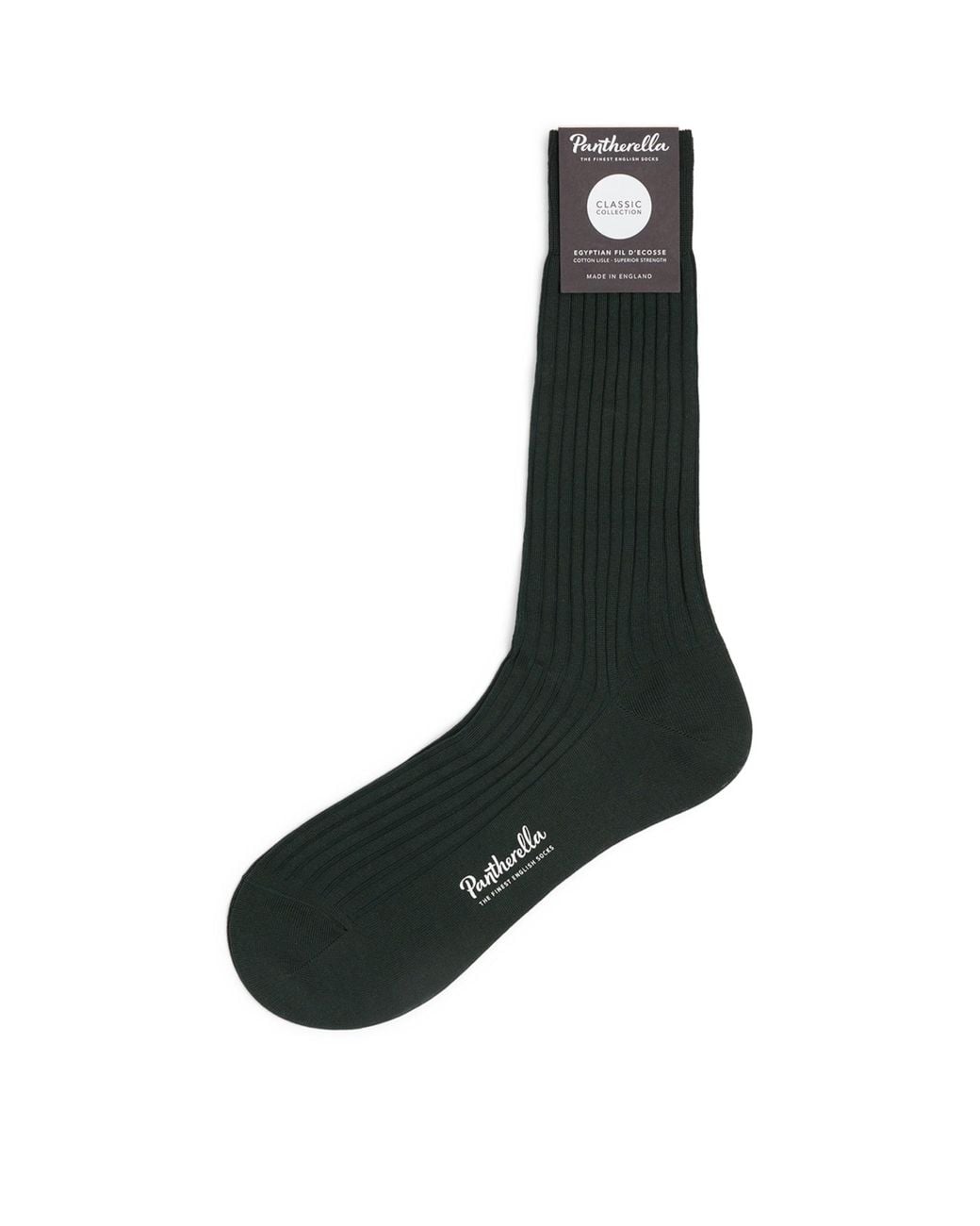 Pantherella Black Ribbed Danvers Socks for men
