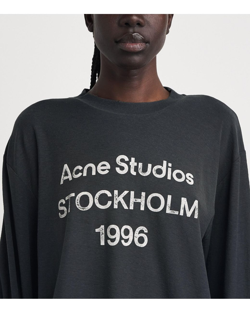 Acne Black Logo Long-Sleeve T-Shirt