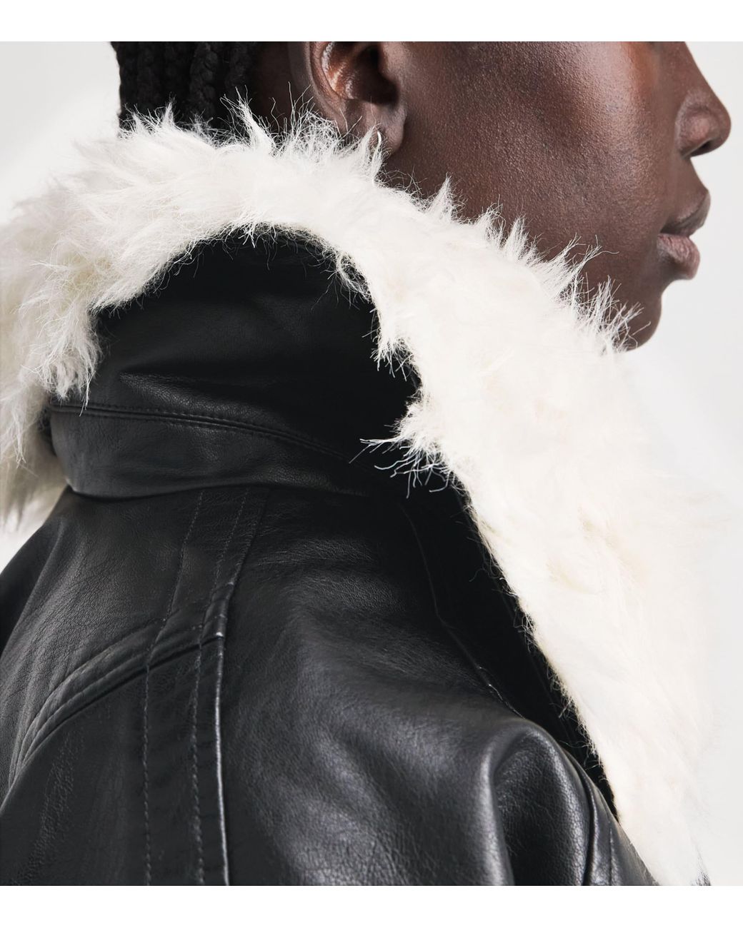 Source Unknown Black Faux Fur-Collar Rioni Bomber Jacket for men