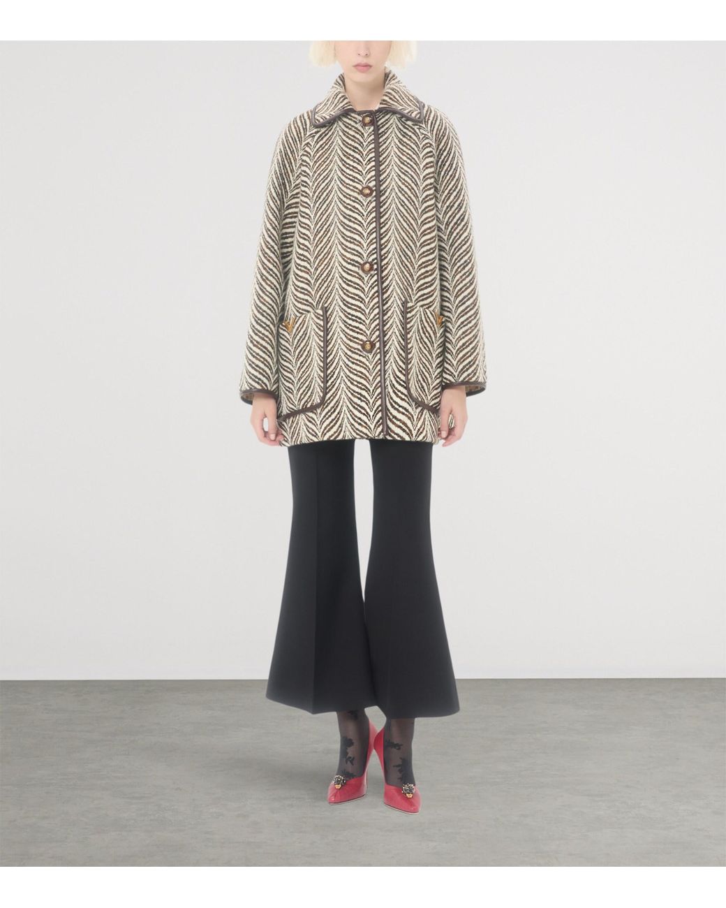 Valentino Natural Wool Cloth Caban