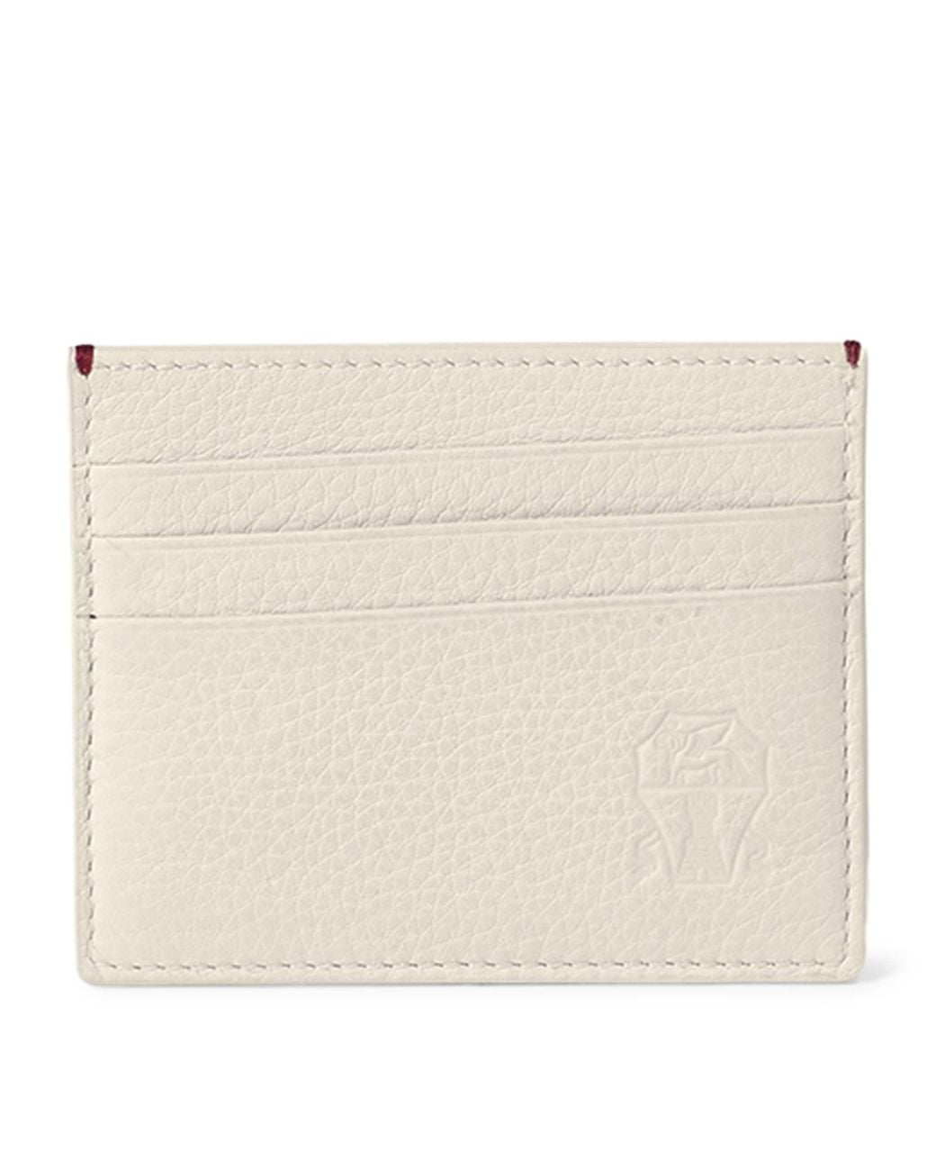Brunello Cucinelli Natural Grained Leather Card Holder for men