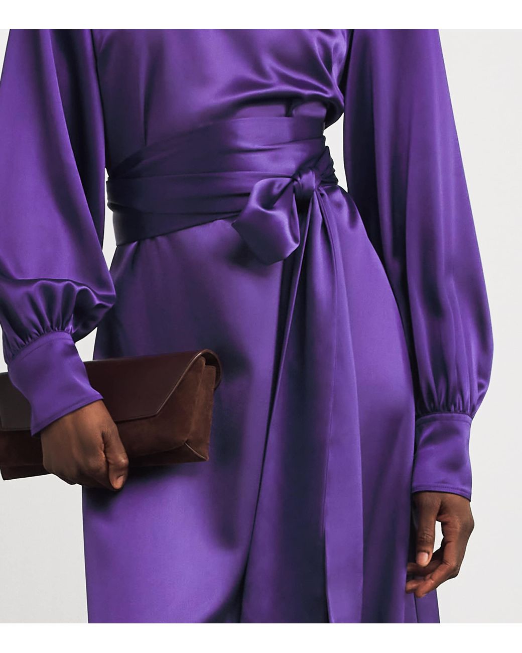 Joseph Purple Satin Cels Maxi Dress