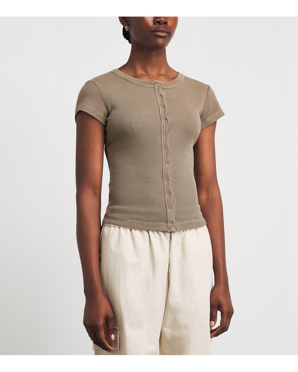 Citizens of Humanity Brown Short-Sleeve Tabi Cardigan