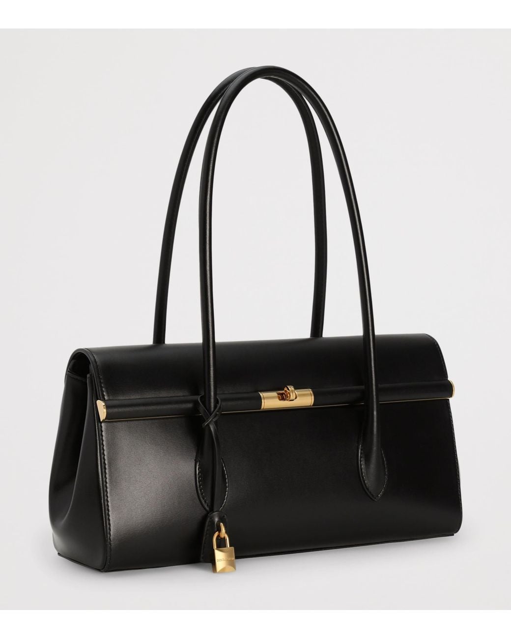 Dolce & Gabbana Black Palmellato Calfskin Marlene Shoulder Bag