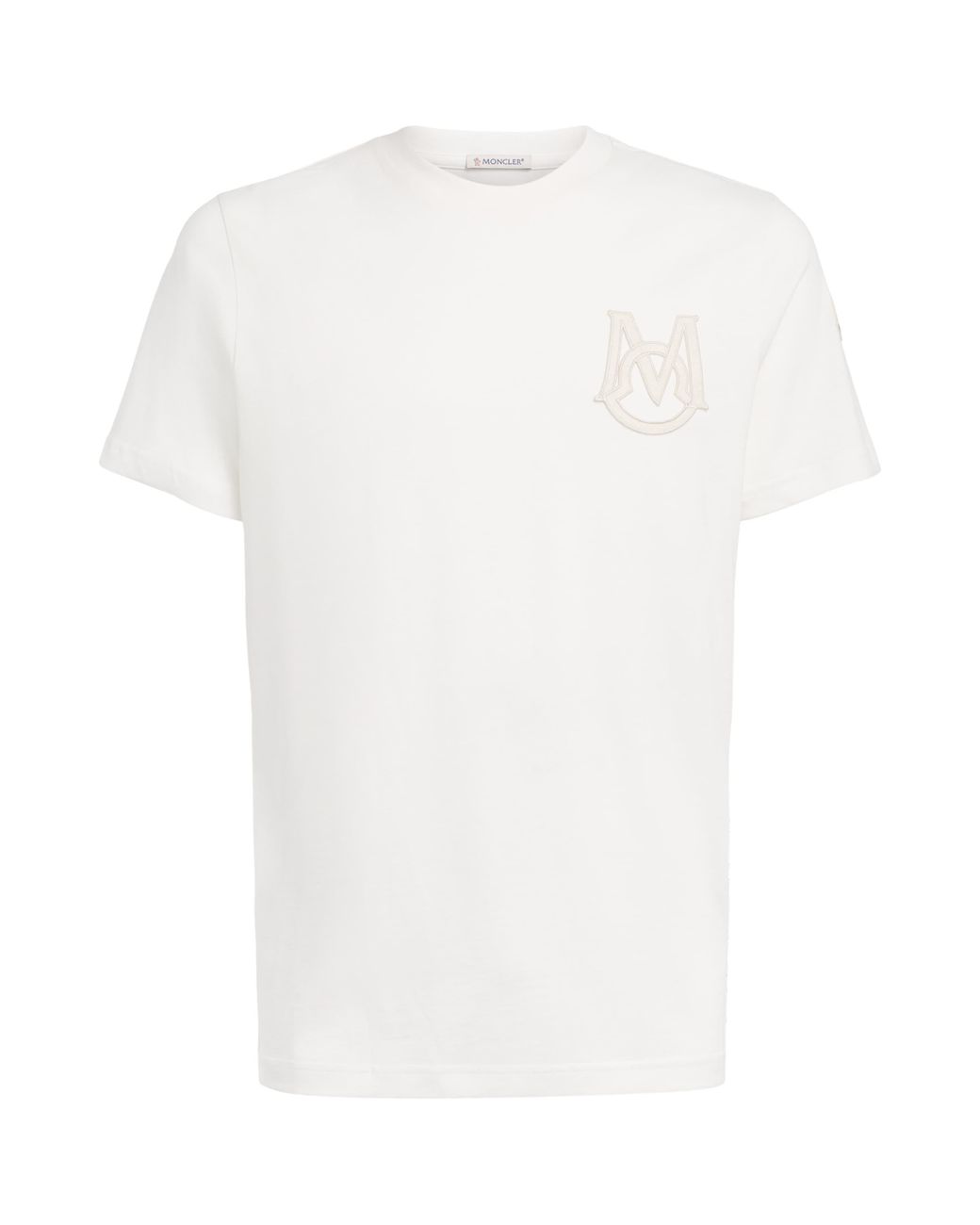 Moncler White Cotton Logo T-Shirt for men