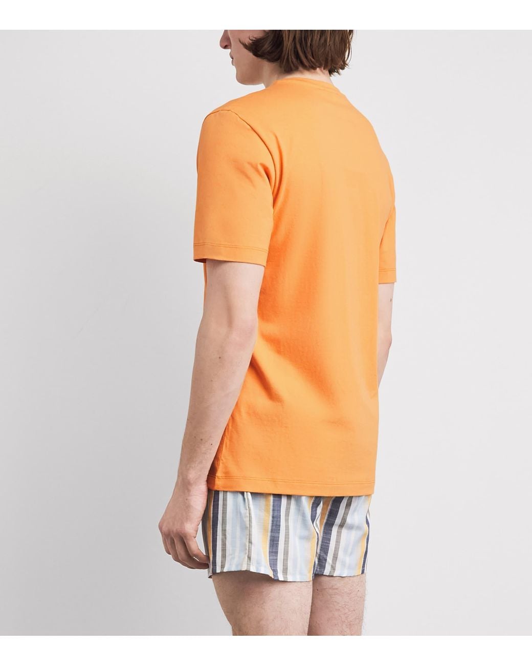 Hanro Orange Cotton Living T-Shirt for men