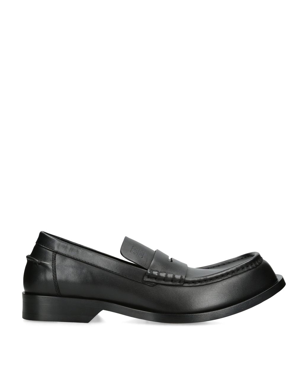 Loewe Black Leather Bobine Loafers for men