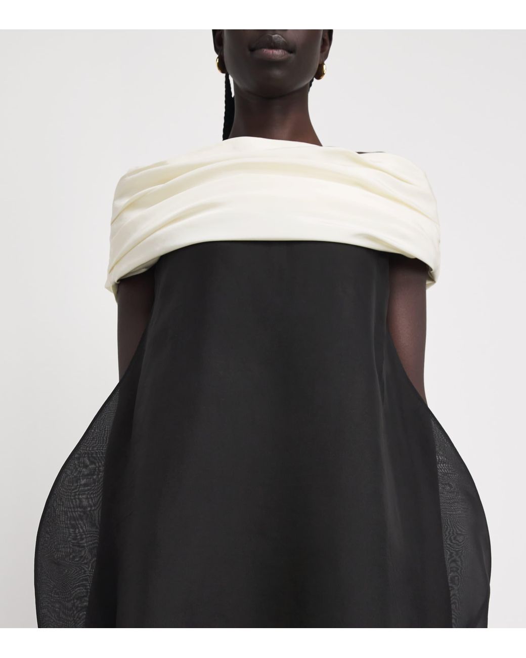 Voranida Black Silk Loom Midi Dress