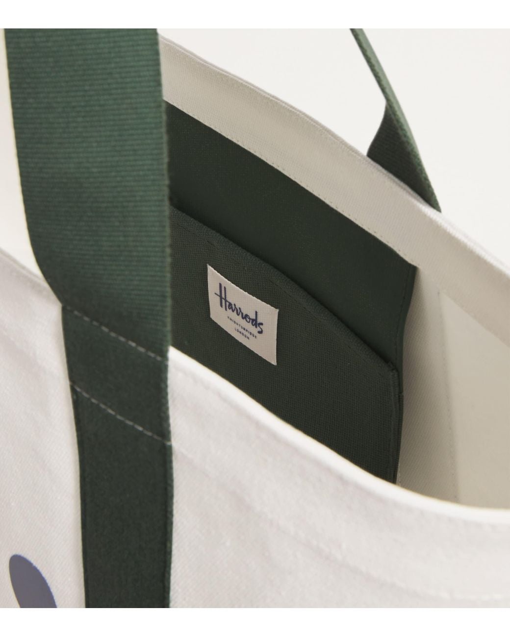 Harrods Blue Medium Cotton Logo Tote Bag