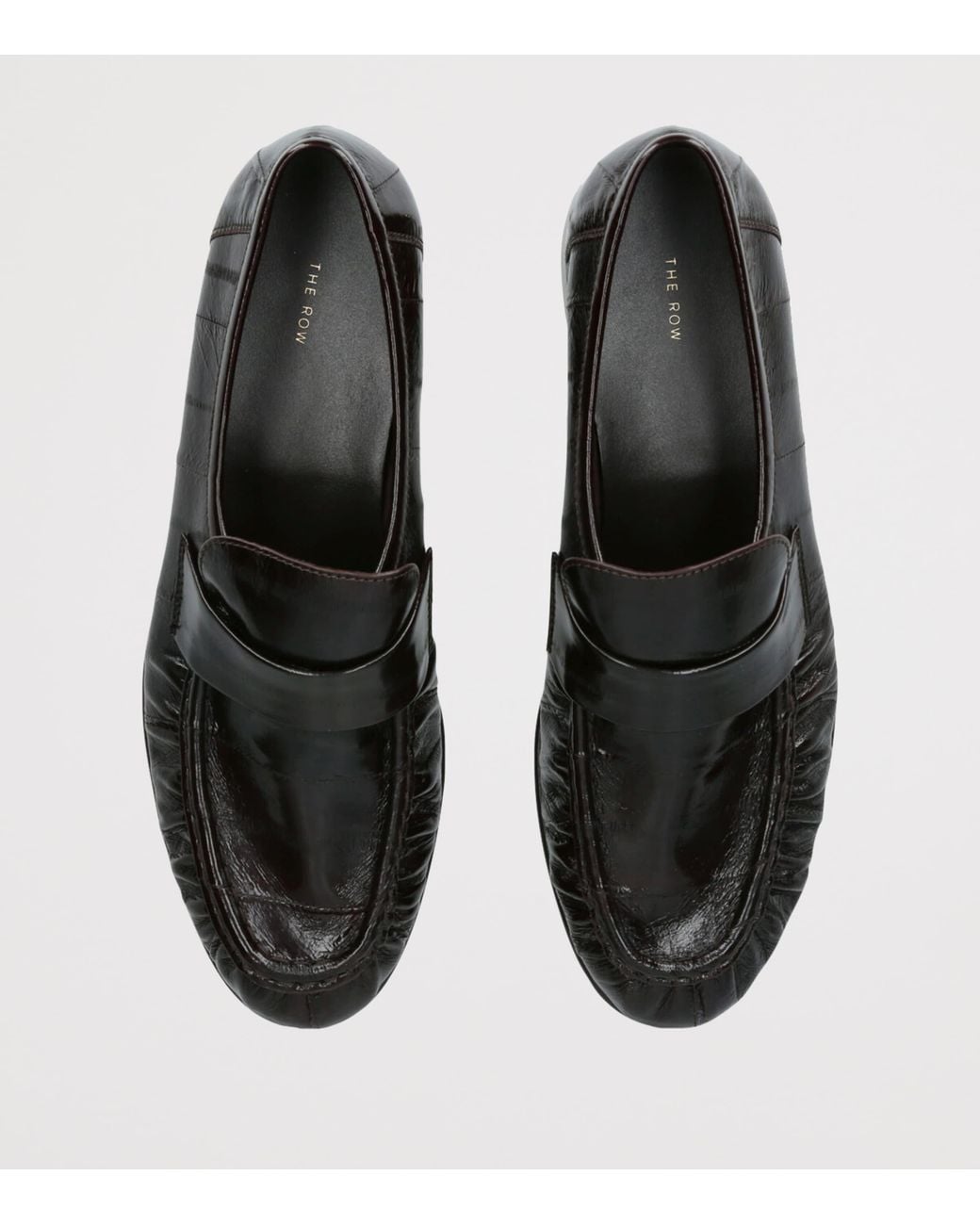 The Row Black Soft Eel Loafers