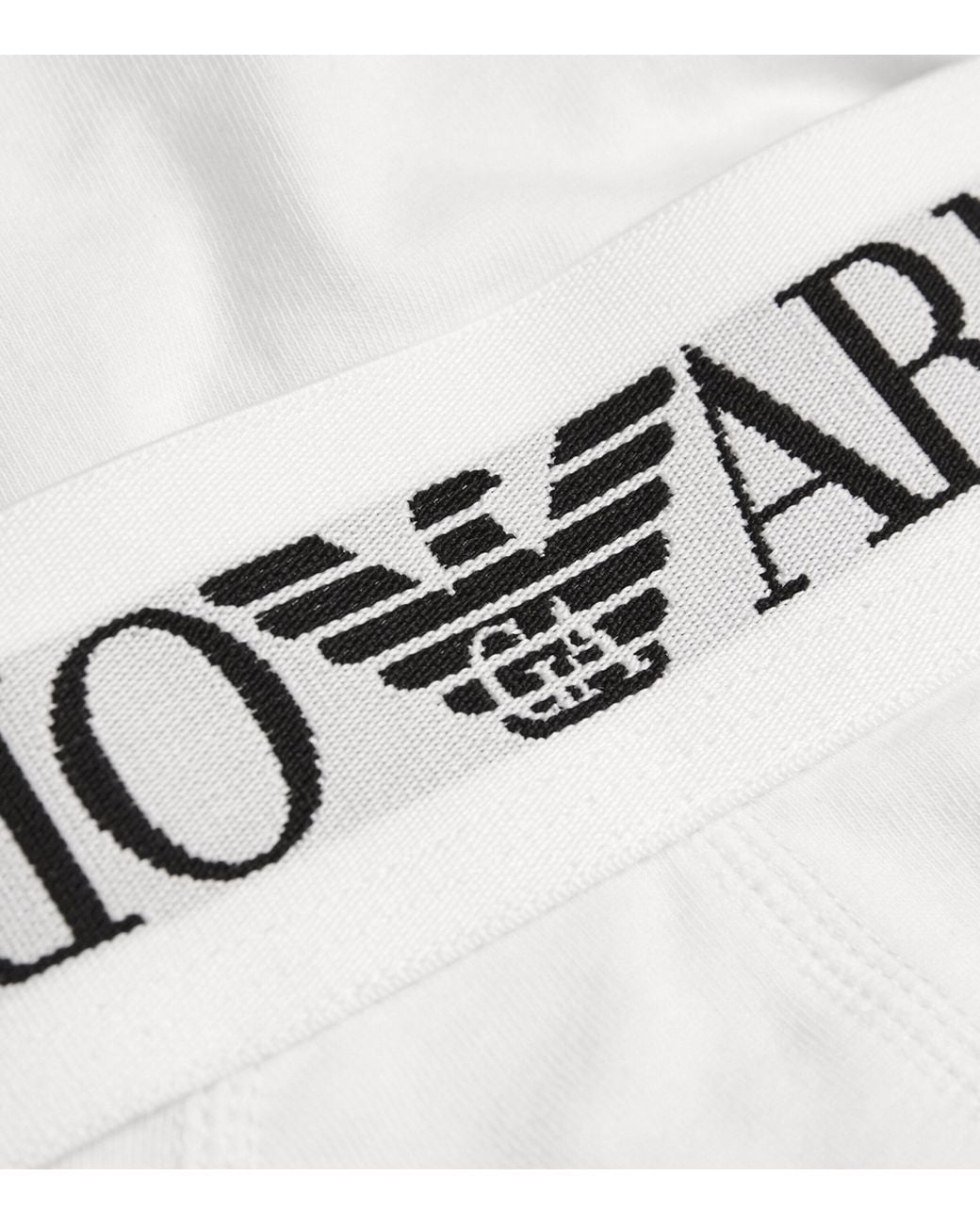 Emporio Armani White Stretch-Cotton Logo Briefs for men