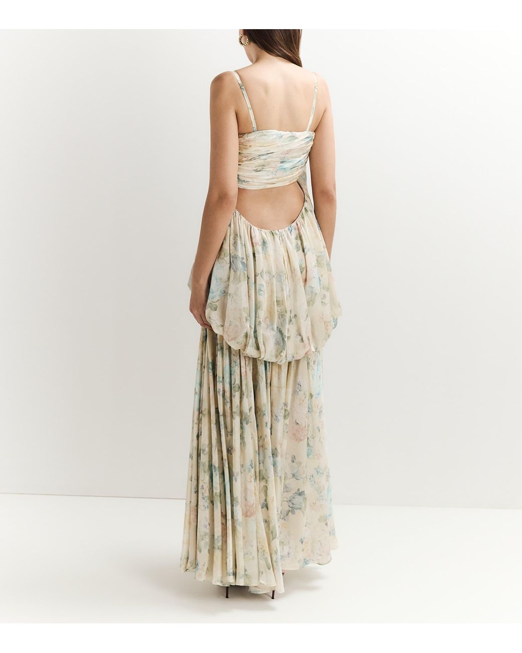 Zimmermann Metallic Silk Floral Clash Maxi Dress