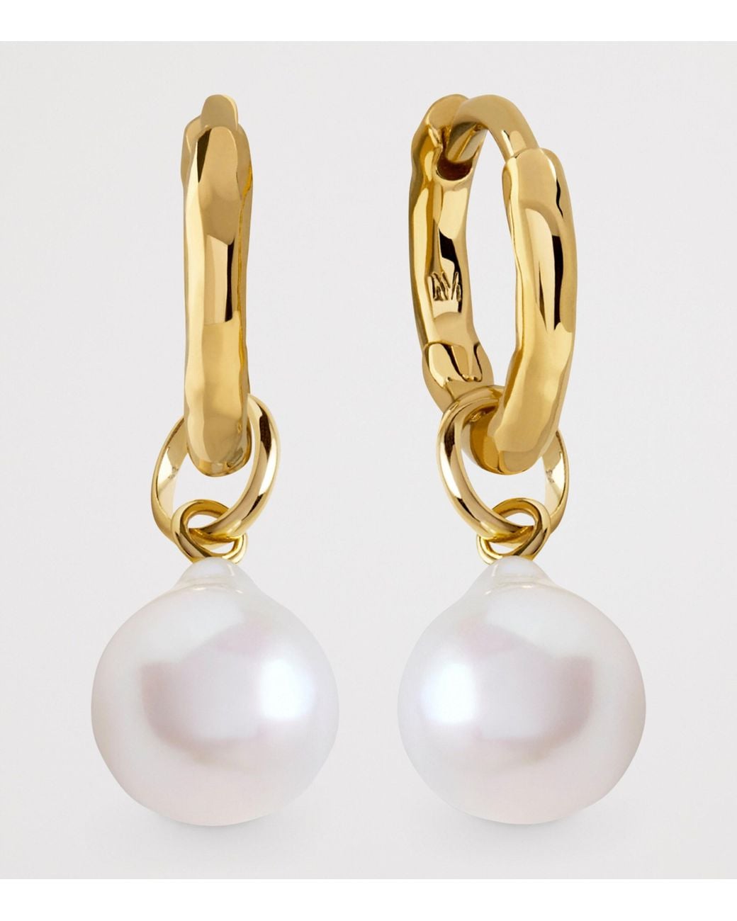 Monica Vinader White Small Vermeil And Baroque Pearl Pendant Charm