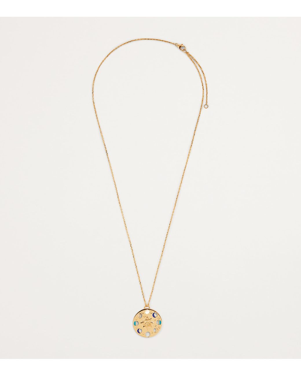 L'Atelier Nawbar Metallic Diamond, Lapis And Moon Phase Necklace
