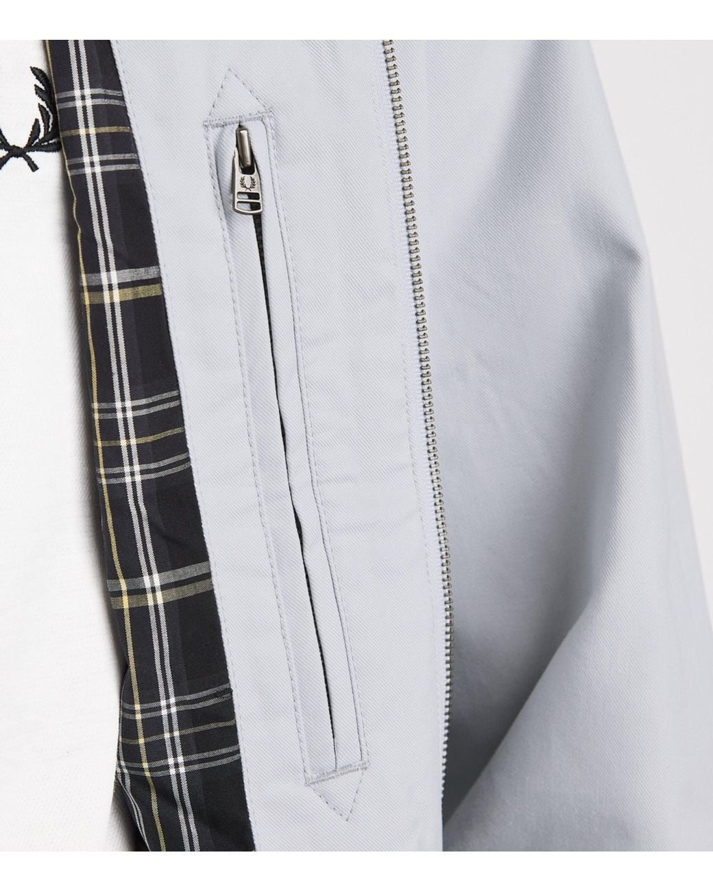 Fred Perry Gray Logo Harrington Jacket for men