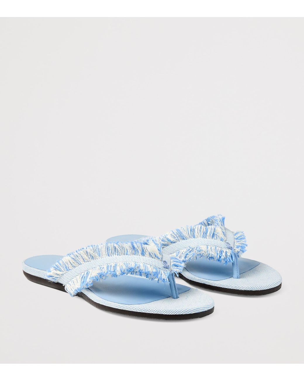 Jimmy Choo White Bay Flat Canvas Flip Flops