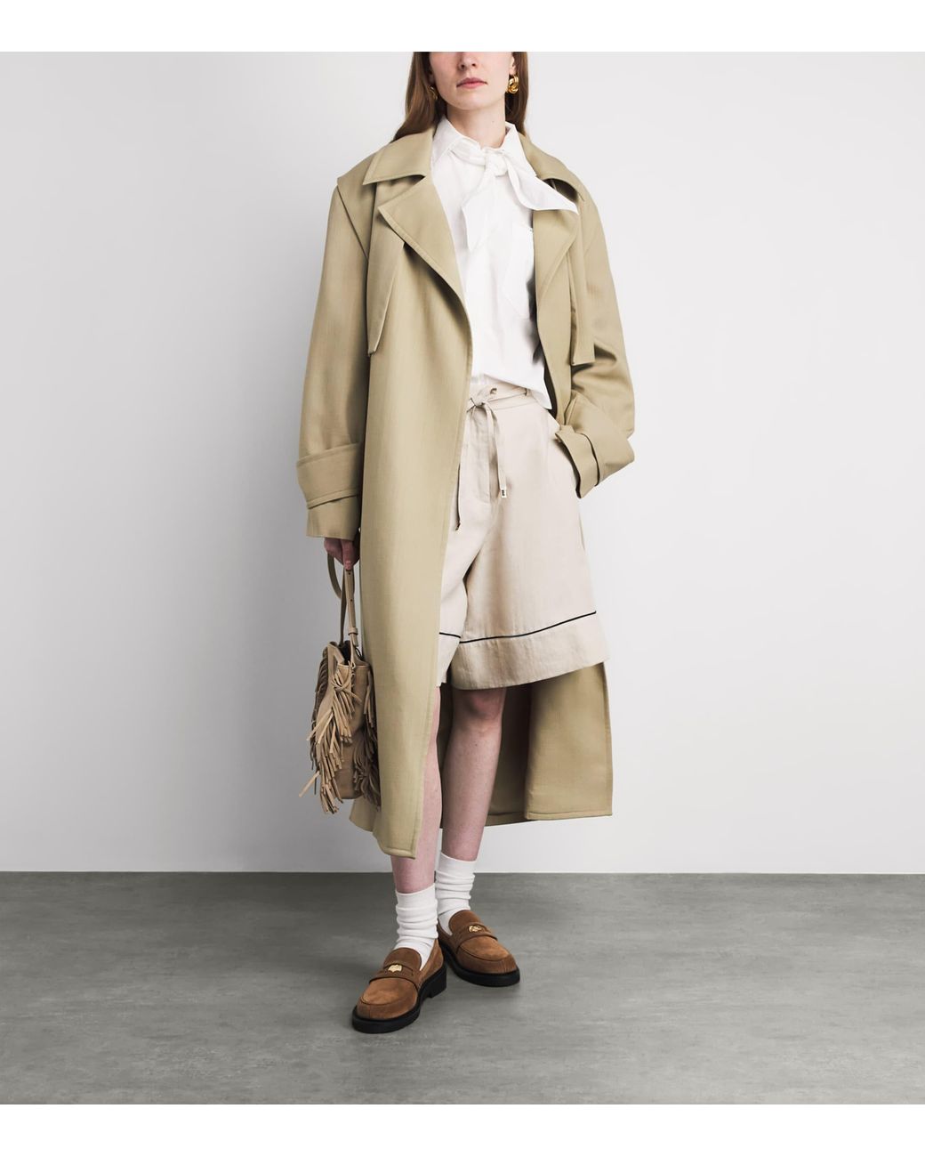 Maje White Crochet-Collar Shirt