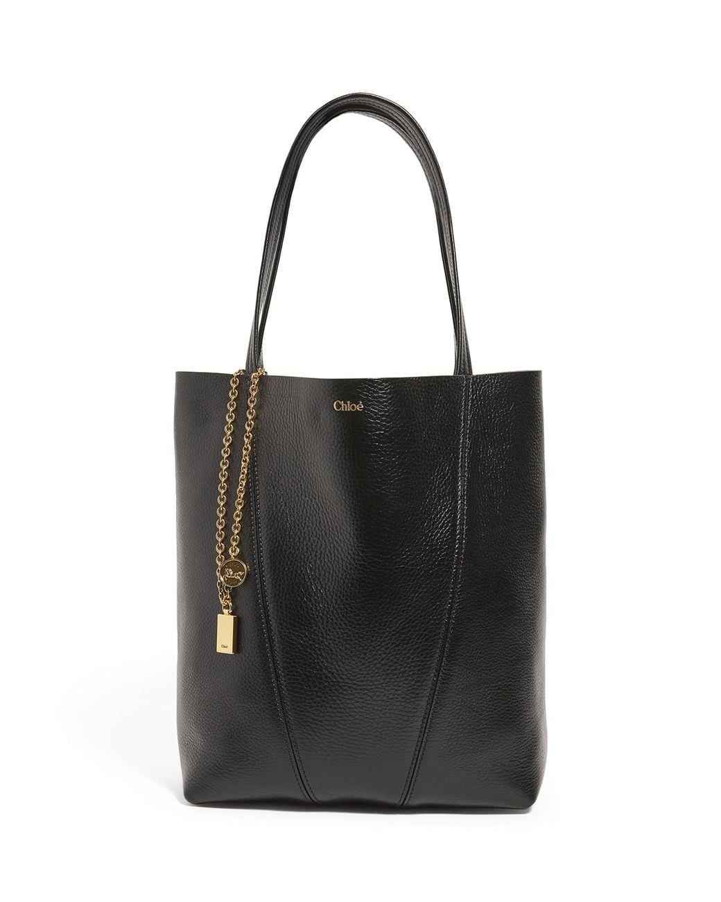 Chloé Black Medium Calfskin Spin Tote Bag