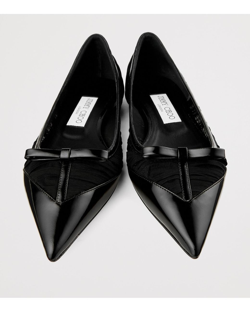 Jimmy Choo Black Love Tulle Flats