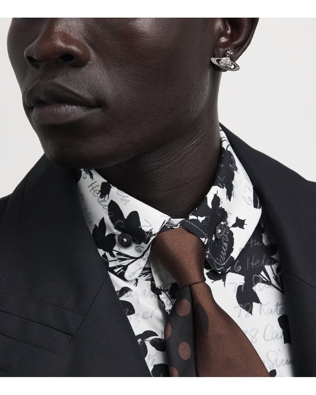Vivienne Westwood Natural Mini Bas Relief Orb Earrings for men
