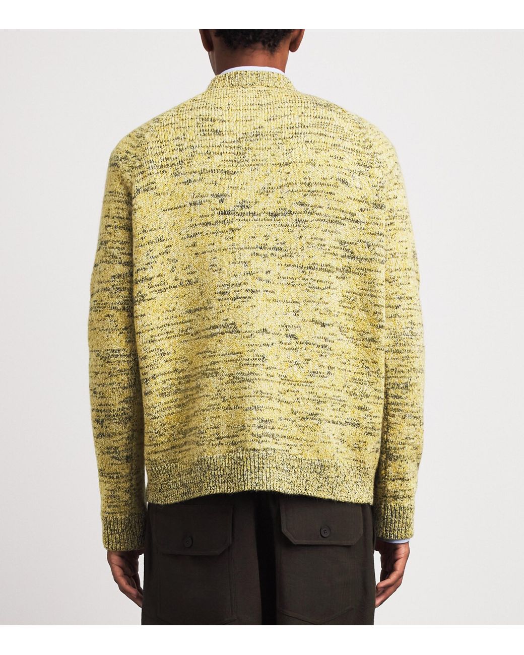 Dries Van Noten Yellow Wool-Blend Embroidered Sweater for men