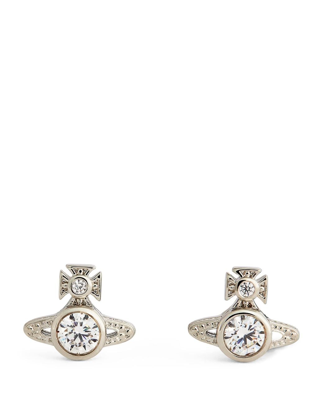 Vivienne Westwood White Mayfair Bas Relief Stud Earrings for men