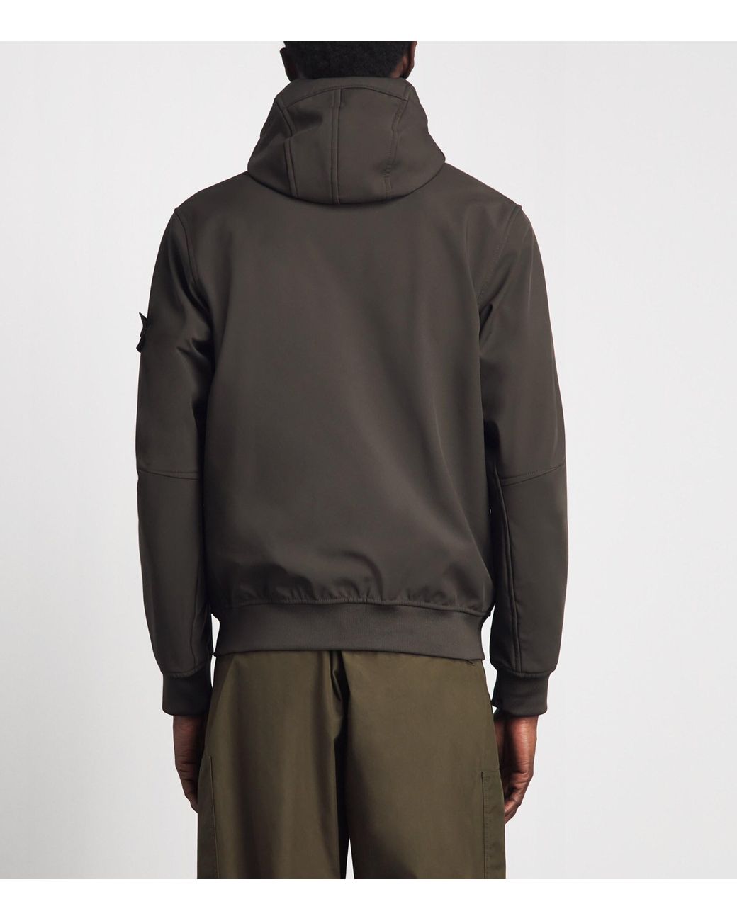 Stone Island Gray Light Soft Shell-R Hooded Jacket for men