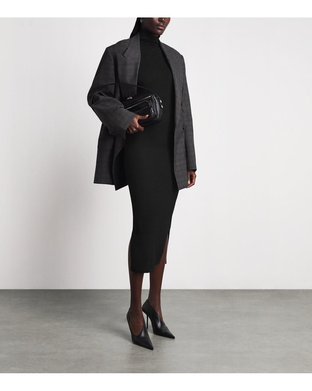 Wolford Black Wool-Blend Seamless Midi Skirt