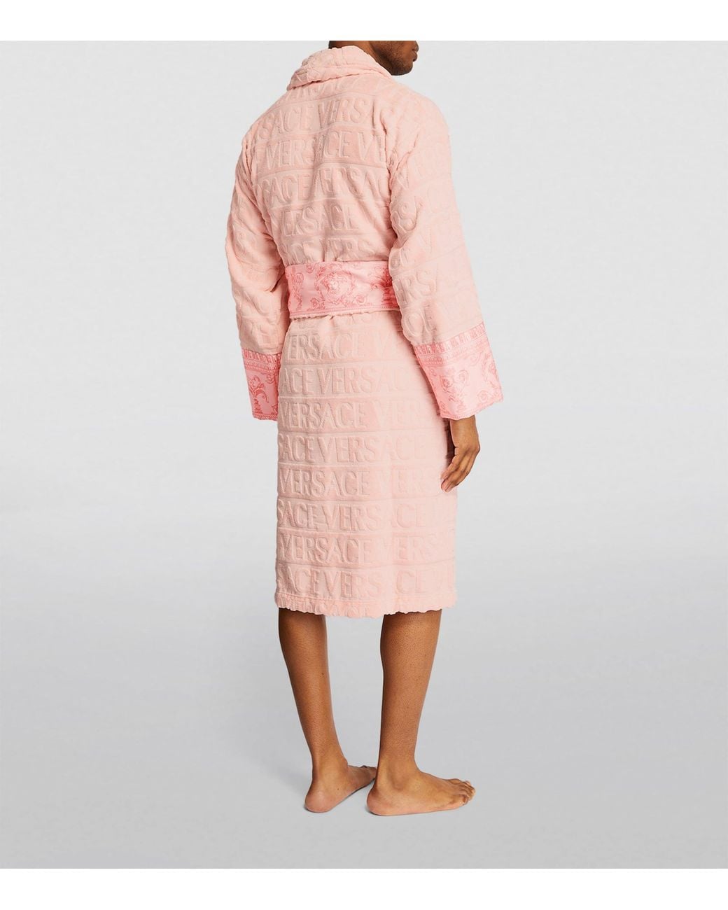 Versace Pink Baroque Bath Robe for men