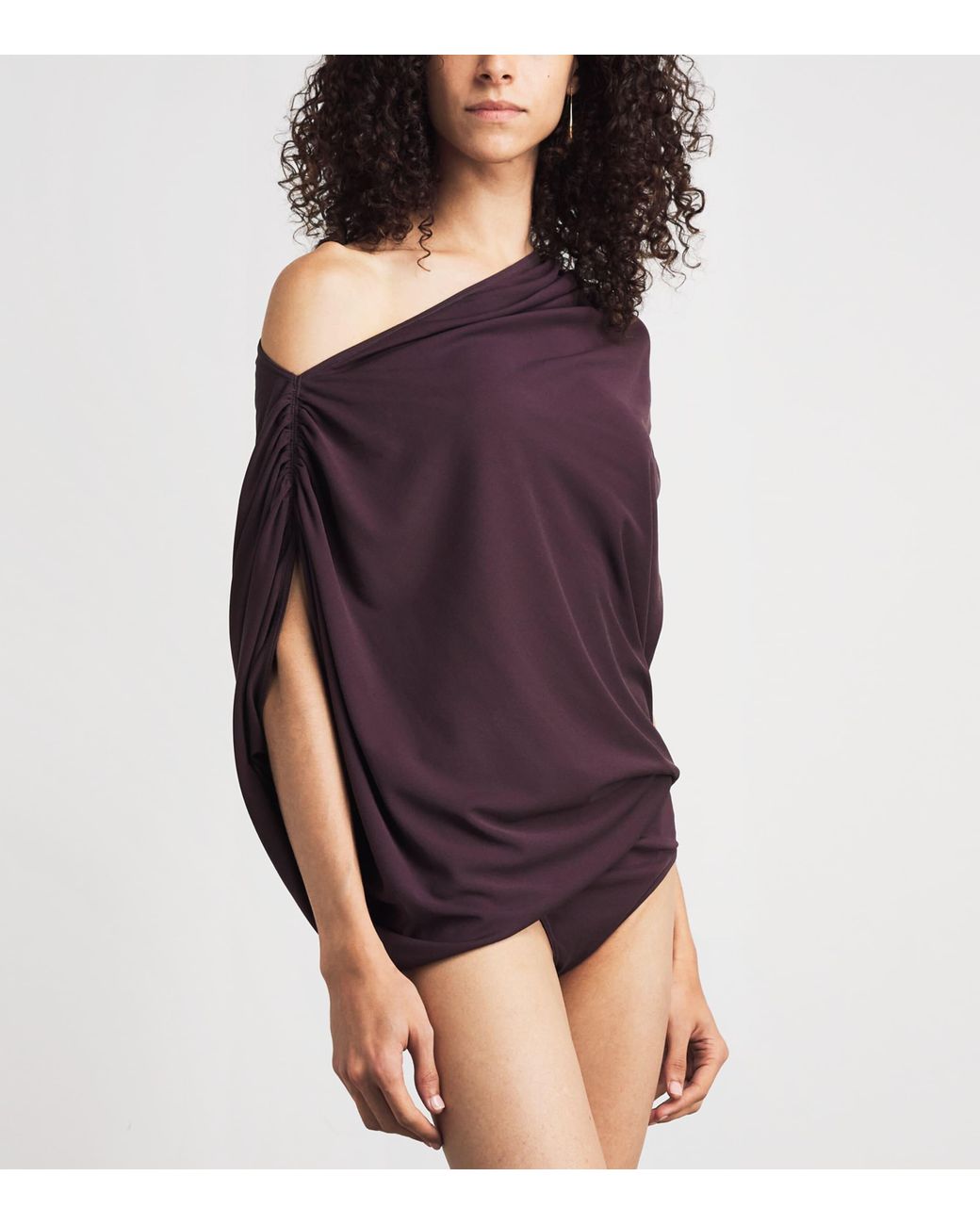 Wolford Purple Fluid Drape Bodysuit