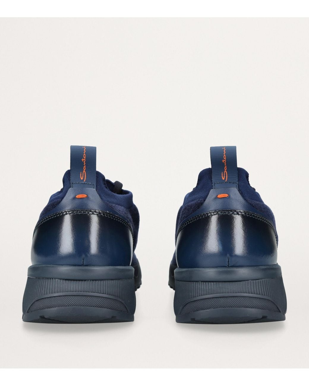 Santoni Blue Technical-Knit Runner Sneakers