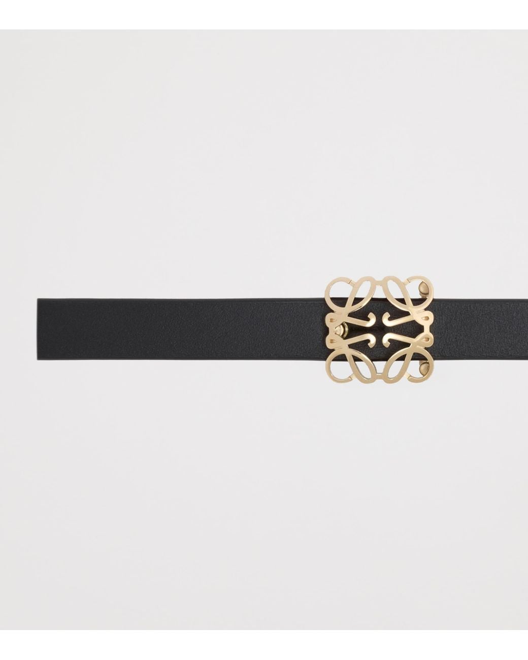 Loewe White Leather Reversible Anagram Bombé Belt