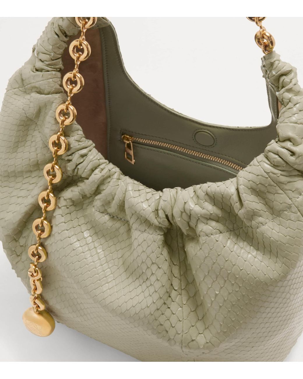 Loewe Green Small Snakeskin Squeeze Shoulder Bag