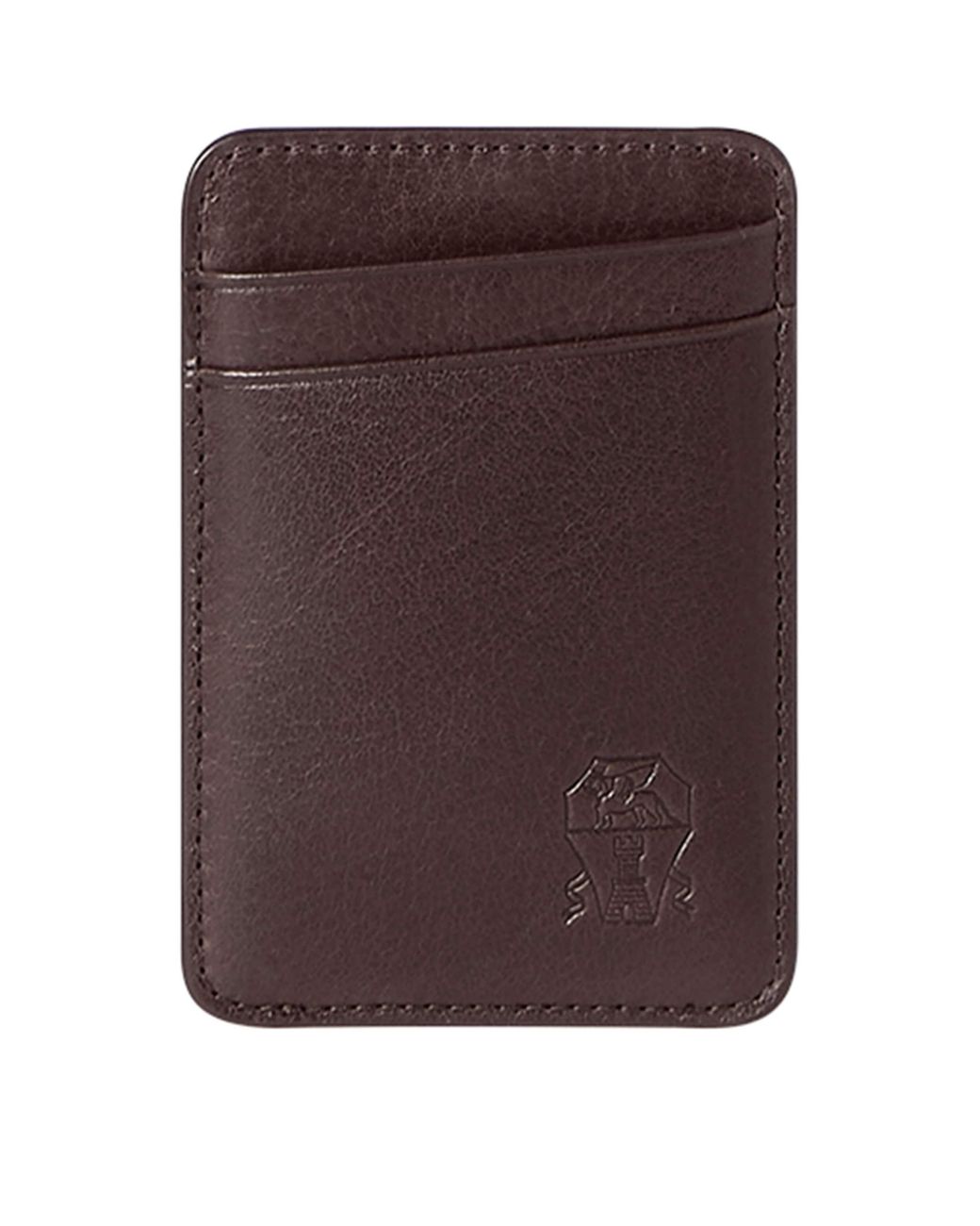 Brunello Cucinelli Brown Leather Card Holder for men