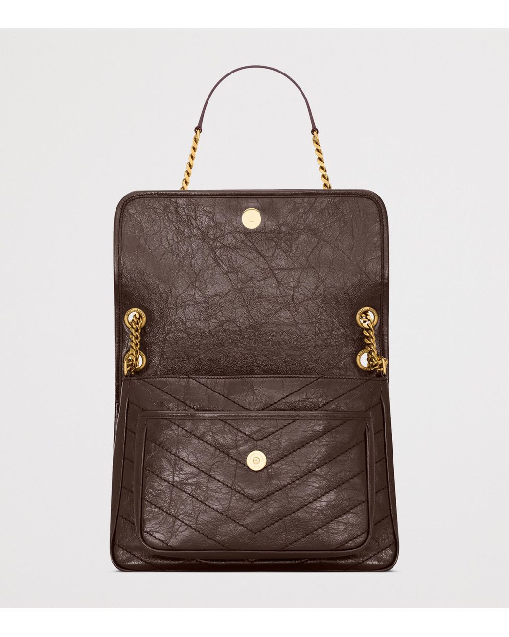 Saint Laurent Brown Medium Leather Niki Shoulder Bag