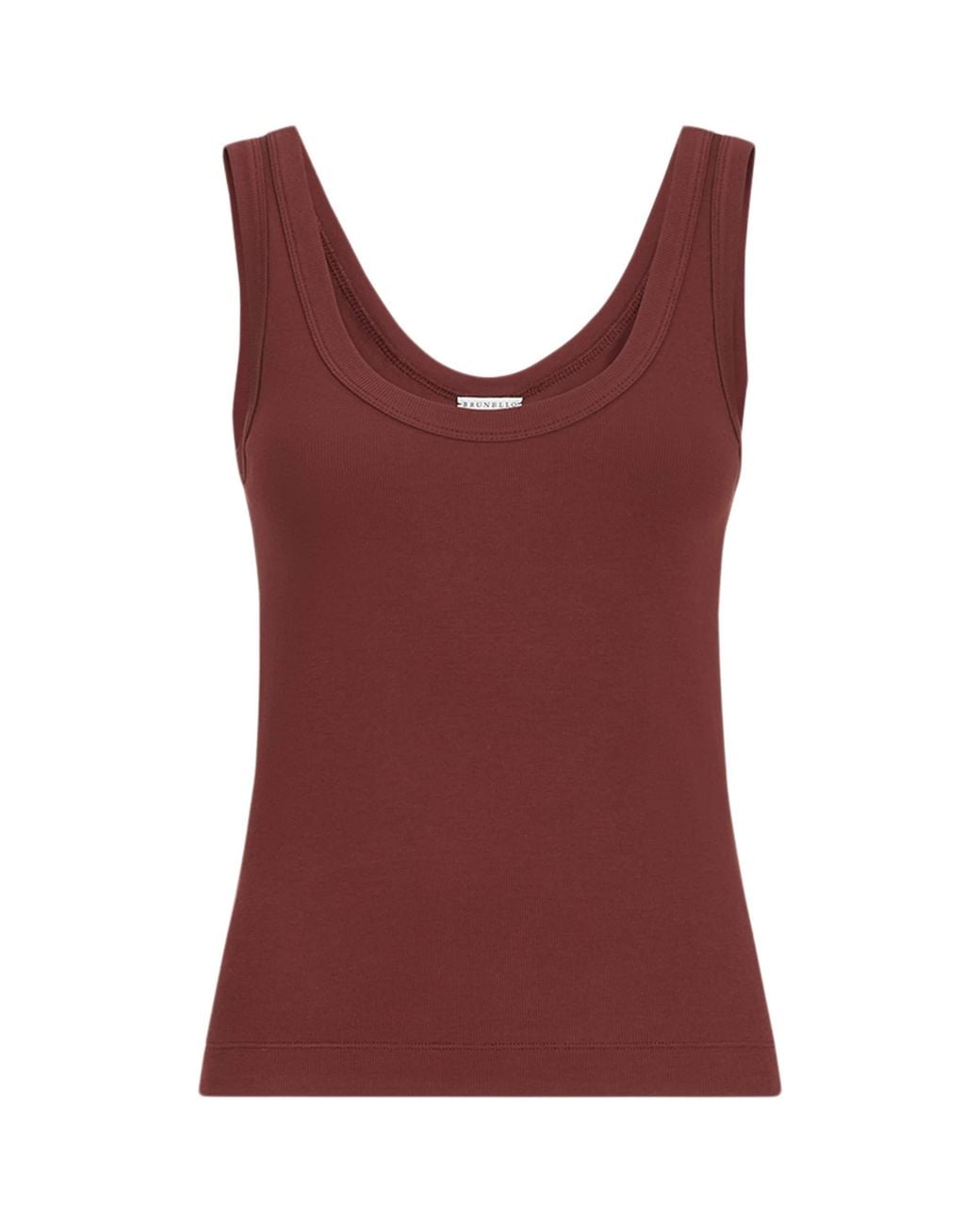 Brunello Cucinelli Red Stretch-Cotton Ribbed Tank Top