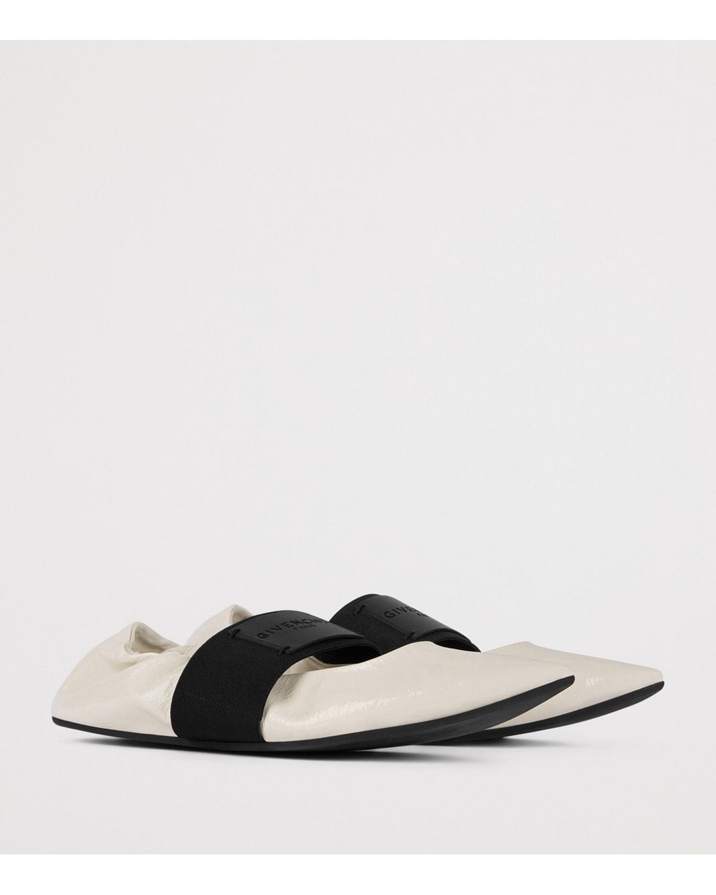 Givenchy White Leather Crush Ballet Flats