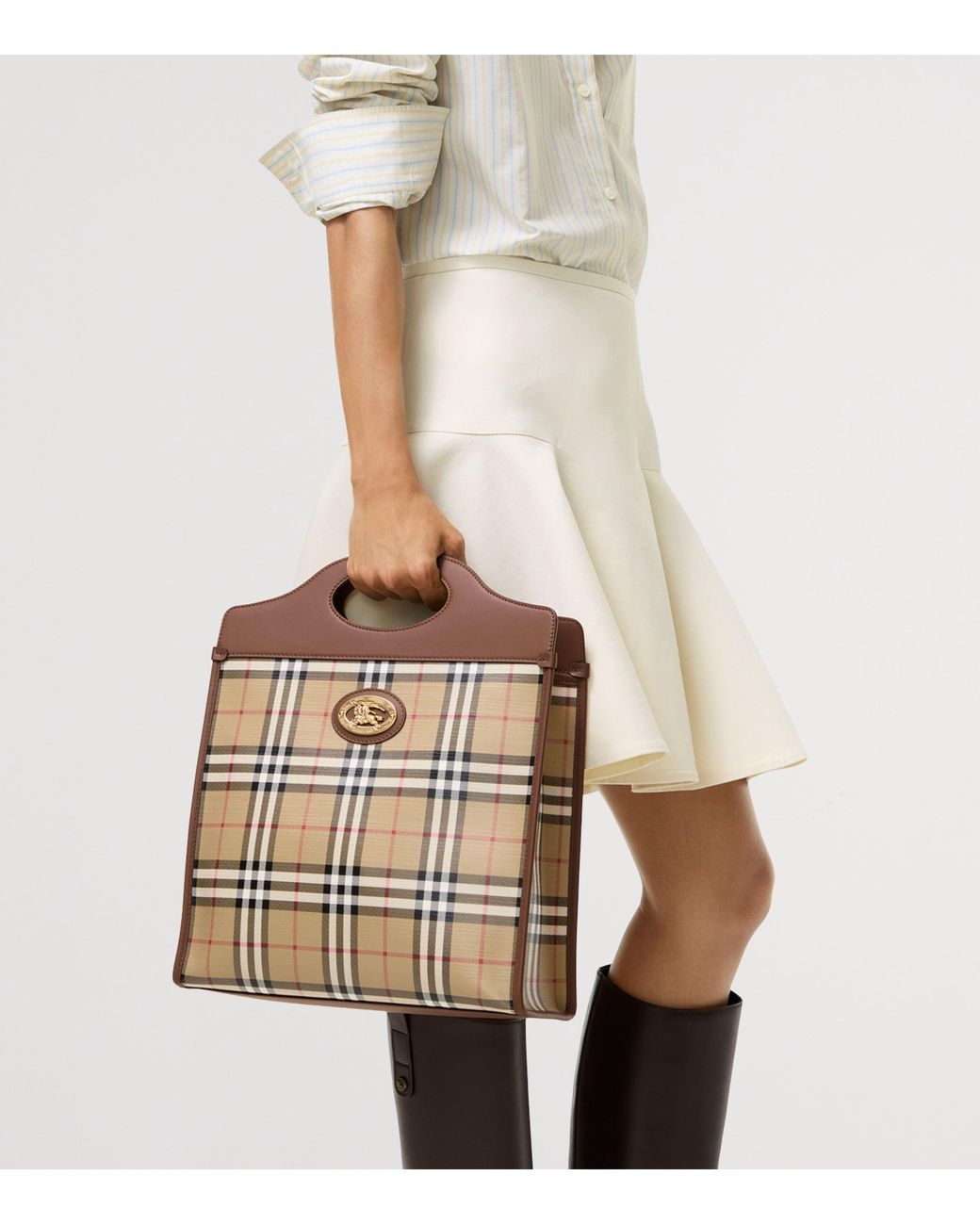 Burberry Brown Small Check Pocket Bag