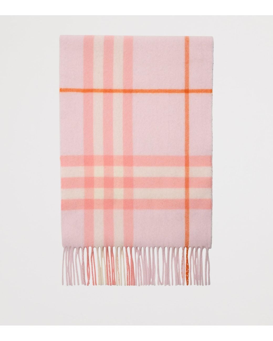 Burberry Pink Cashmere Check Scarf